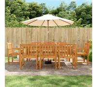 Garden Chair Set 4 Solid Acacia Wood Warm Tone 56x55.5x90 cm Armrest Modern