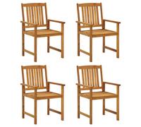 Garden Chair Set 4pc Solid Acacia Wood Brown 57x61x92cm Weather-resistant 110kg