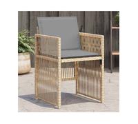 Garden Chair Set 4pcs PE Rattan UV Steel Frame w/Cushions Mix Beige 50.5x54x79cm