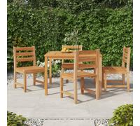 Garden Chair Set 4pcs Solid Teak Wood Fine Sanded 50x59x90cm Natural Finish Seat