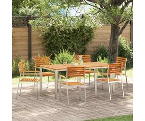 Garden Chair Set 6pc Oil Natural Solid Acacia Wood 56x54.5x87cm for garden patio