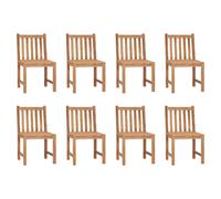 Garden chair set 8pcs Set Solid Teak Wood Warm Finish 50x53x90cm Indoor Outdoor
