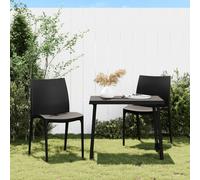 Garden Chair Set of 2 Anthracite PP Stackable 50x46x80cm Outdoor Ergonomic Seat