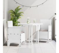 Garden Chair Set of 2 White Taupe Plastic Rattan Polyester Berkfield Home White One Size