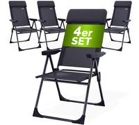 Garden Chair Set of 4 Anthracite Aluminium Foldable