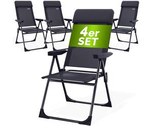 Garden Chair Set of 4 Anthracite Aluminium Foldable