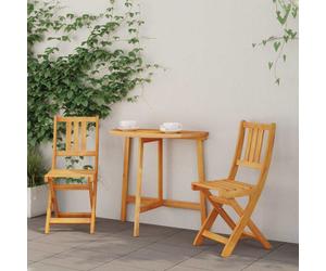 Garden chair Solid Acacia Wood Folding Outdoor Seat Oil Natural 40x42x85 cm 2pc