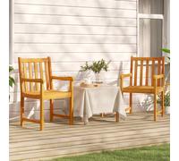 Garden Chair Solid Acacia Wood Natural 56x56x90cm Armrest Post-Leg Modern Eco XL