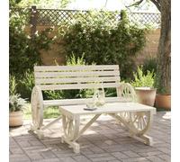 Garden chair Solid fir wood Brown 58x58x78.5cm Wagon wheel armrests Outdoor Set