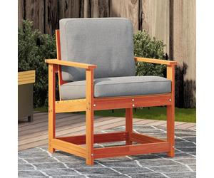 Garden Chair Solid Pine Brown 62x56x77 cm Slatted Armrests Outdoor Comfort.