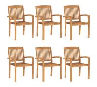 Garden Chair Solid Teak 60x57.5x90cm Weatherproof Outdoor Natural Wood 2pc Stack