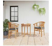 Garden Chair Solid Teak Wood Brown 63x58x89cm Carved Outdoor Armchair 2pc