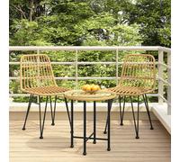 Garden Chairs 2 pcs 48x62x84 cm PE Rattan Berkfield Home Brown One Size