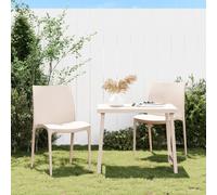 (cream) vidaXL Garden Chairs Patio Chair Outdoor Seating Chair 2 pcs Polypropylene