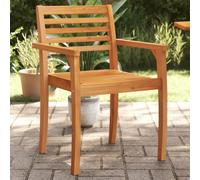 (2 pcs) vidaXL Garden Chairs Outdoor Chair Balcony Dining Chair Solid Wood Acacia