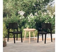 Garden Chairs 2 pcs Anthracite Polypropylene 50 x 51 x 82 cm Stackable Ergonomic