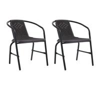 Garden Chairs 2 Pcs Plastic Rattan And Steel 110 Kg