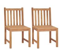 Garden Chairs 2 pcs Solid Teak Wood Berkfield Home Brown One Size