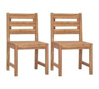 Garden Chairs 2 pcs Solid Teak Wood Berkfield Home Brown One Size