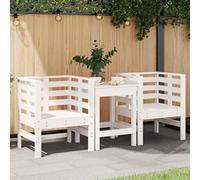 Garden Chairs 2 Pcs White 61.5X53X71 Cm Solid Wood Pine