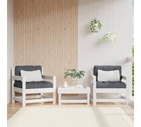 Garden Armchair Solid Pinewood White Pine 62x66x70.5cm Outdoor Seat Pair Slatted