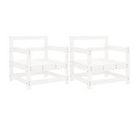 Garden Chairs 2 pcs White Solid Wood Pine Berkfield Home White One Size