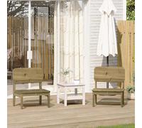 Garden Chairs 2 Solid Pine Natural Impregnated 60x52.5x72 cm Rustic Outdoor Seat