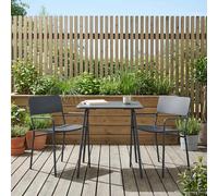 Garden Chairs 2pc Anthracite Steel 51x55x81cm Outdoor Patio Modern Stackable Set