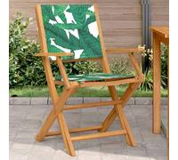 Garden chairs 2pc Cream White Acacia Wood Folding Patio Chairs 54x57x91cm Leafy