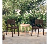 Garden Chairs 2pc Mocha Polypropylene Stackable 50x51x82cm Outdoor Patio Set UK