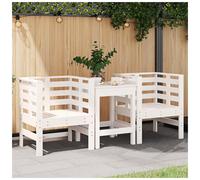 Garden chairs 2pc solid pine white pine 61.5x53x71 cm slatted armrest for garden