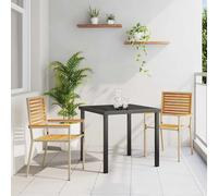 Garden Chairs 2pcs Brown Beige Acacia Wood PE Rattan Stackable 56x54x90cm Modern