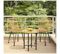 Garden Chairs 2pcs Brown PE Rattan Steel Frame 48x62x84 cm Outdoor Polyethylene