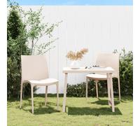 Garden chairs 2pcs Cream PP 50x46x80cm Stackable Outdoor Patio Seating Set Plus