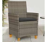 Garden Chairs 2pcs Grey PE Rattan Acacia Wood Powder-Coated Steel 59x61x90cm set