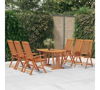 Garden Chairs 2pcs Solid Eucalyptus Wood Foldable Reclining Natural 58x71x112cm