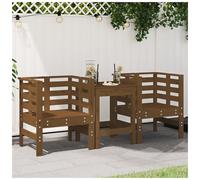 Garden chairs 2pcs Solid pine honey brown 61.5x53x71 cm Outdoor armchairs pair