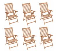Garden Chairs 2pcs Teak Hardwood Folding Reclining Natural Smooth 57x71.5x100cm