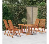 Garden Chairs 2x Solid Eucalyptus Wood Folding Reclining 58x71x112cm Natural Eco