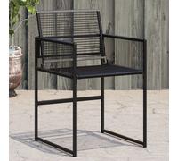 Garden Chairs 4 Pcs Black Poly Rattan