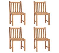 Garden Chairs 4 pcs Solid Teak Wood Berkfield Home Brown One Size