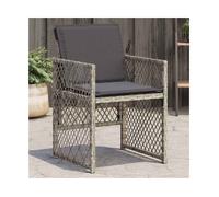 Garden Chairs 4pc Grey PE Rattan Folding Backrest Cushions 50.5x54x79cm Steel.
