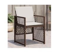 Garden Chairs 4pcs Brown PE Rattan High Back 50.5x54x79cm Foldable CushionsSteel