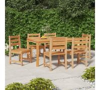 Garden Chairs 6 pcs Solid Wood Teak Berkfield Home Brown One Size