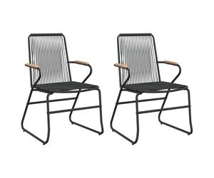 Garden Chairs Balcony Lounger 2 pcs Black PVC Rattan vidaXL