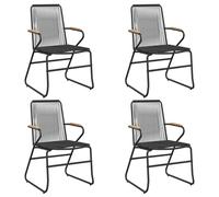 Garden Chairs Balcony Lounger 4 pcs Black PVC Rattan vidaXL