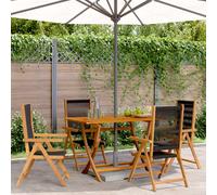 Garden Chairs Black Solid Acacia Wood Reclining Foldable 57x70x109 cm (2pcs) Set