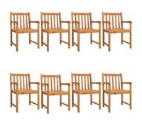 Garden Chair 8pc Solid Acacia Wood Brown 56x56x90 cm Outdoor Dining Seating Set