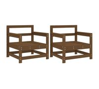 Garden Chairs Outdoor Chair Armchair 2 pcs Honey Brown Solid Wood Pine vidaXL
