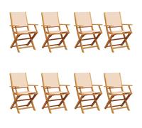 Garden Chairs Outdoor Chair Dining Chair Solid Wood Acacia and Fabric vidaXL